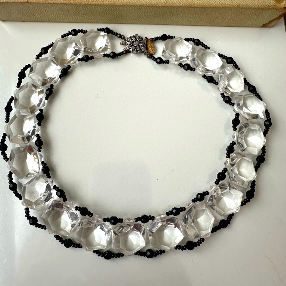 Mariam Haskell 1850's lucite necklace signed